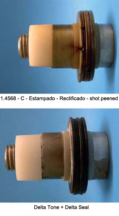 Corrosão no empilhamento de arruelas inoxidáveis