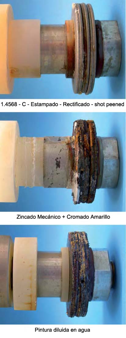 Arandelas inoxidables 1.4568 tras proceso de corrosión