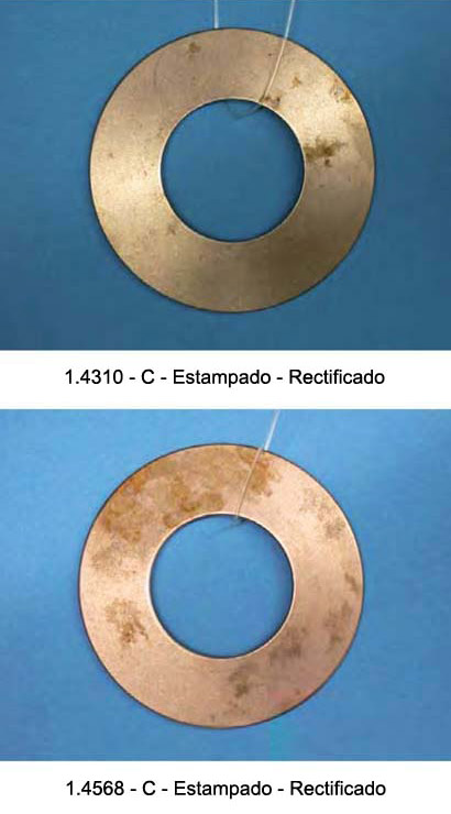 Tipos de acero inoxidable en muelles de platillo