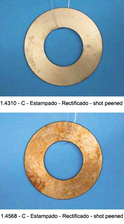 Comparação de arruelas de aço inoxidável